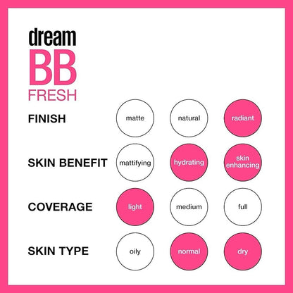 2x Maybelline Dream Fresh Skin Hydrating BB Cream SPF 30 Medium/Deep Exp 11/24+ - Lumi and Leo