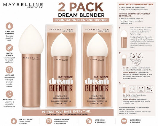 2xMaybelline DREAM BLENDER Foundation Blending Sponge - Lumi and Leo
