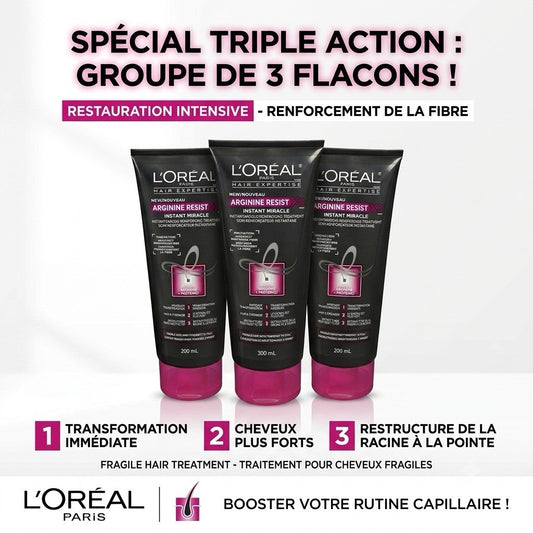 3 L'OREAL PARIS HAIR EXPERTISE ARGININE RESIST X3 INSTANT MIRACLE HAIR TREATMENT - Lumi and Leo