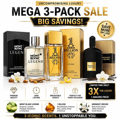 3 Pack Men's Eau de Parfum Fragrance Set Assorted Cologne Spray Gift Collection - Lumi and Leo