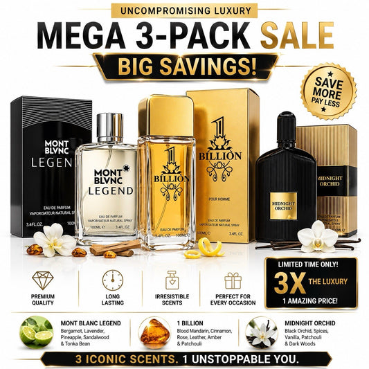 3 Pack Men's Eau de Parfum Fragrance Set Assorted Cologne Spray Gift Collection - Lumi and Leo