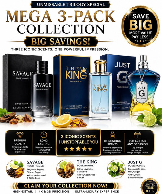 3 Pack Men's Eau de Parfum Fragrance Set Assorted Cologne Spray Gift Collection - Lumi and Leo