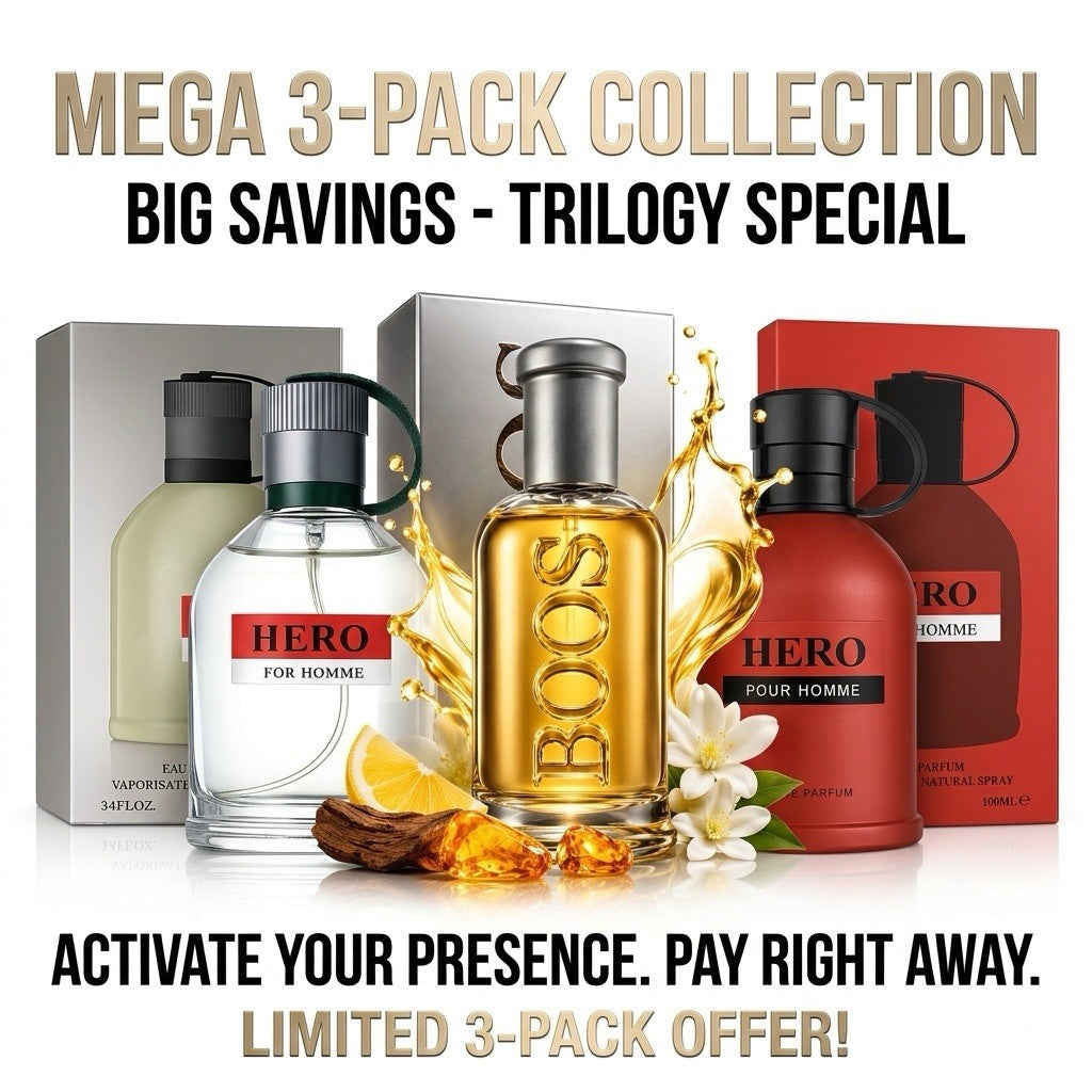 3 Pack Men's Eau de Parfum Fragrance Set Assorted Cologne Spray Gift Collection