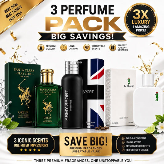 3 Pack Men's Eau de Parfum Fragrance Set Assorted Cologne Spray Gift Collection - Lumi and Leo