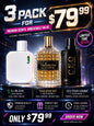 3 Pack Men's Eau de Parfum Gift Set 100ml Each Long Lasting Fragrance - Lumi and Leo