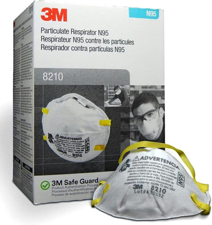 3M 8210 N95 Particulate Respirator Face Mask 20 Pack NIOSH Approved Sealed - Lumi and Leo