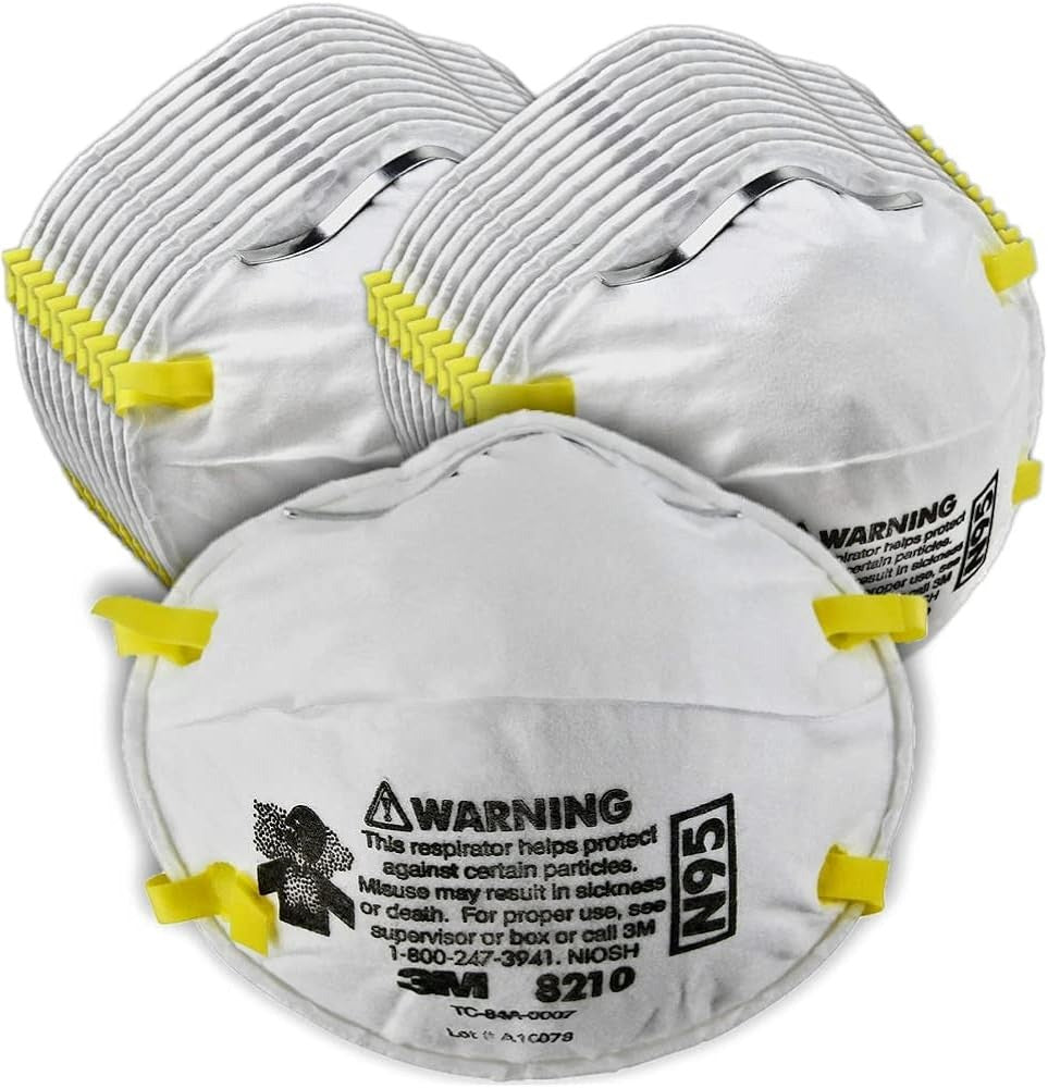 3M 8210 N95 Particulate Respirator NIOSH Approved Face Masks Box of 20 S4 3 pack - Lumi and Leo