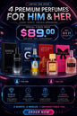4 Premium Perfume Gift Set for Men & Women | 2 Men's + 2 Women's Eau de Parfum - Lumi and Leo