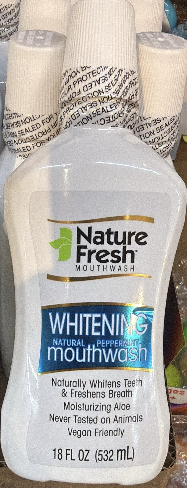 4xNature Fresh Whitening Mouthwash 18 oz Ea. Peppermint Hydrogen Peroxide Power