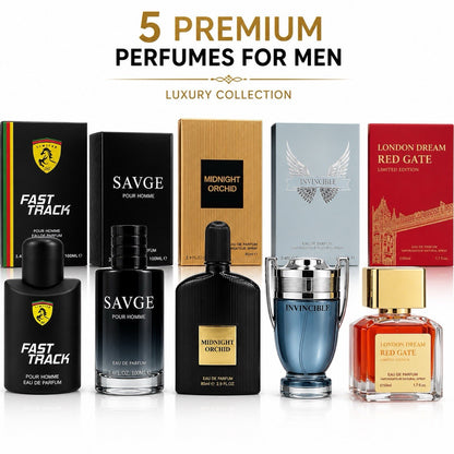 5 Men's Eau de Parfum Gift Set Bundle 100ml Cologne Collection New Big Save !!!! - Lumi and Leo