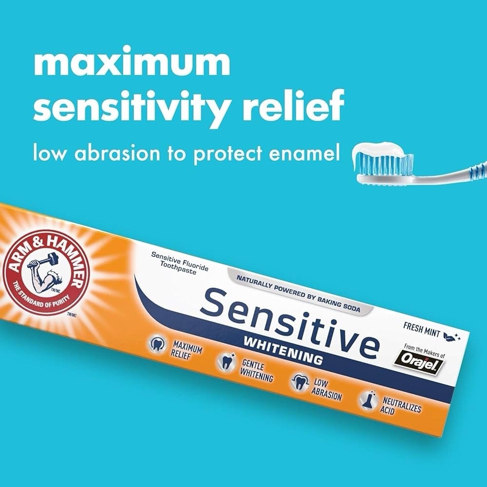5 Pack Arm & Hammer Sensitive Whitening Toothpaste Fresh Mint 120mL Fluoride - Lumi and Leo