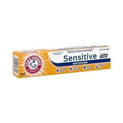 5 Pack Arm & Hammer Sensitive Whitening Toothpaste Fresh Mint 120mL Fluoride - Lumi and Leo