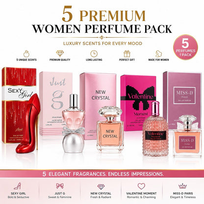 5 Women's Eau de Parfum Gift Set Bundle Luxury Perfume Collection New - Lumi and Leo