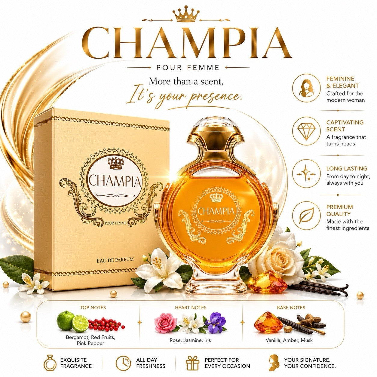 5 Women's Perfume Gift Set 100ml EDP Long Lasting Fragrance Bundle Collection