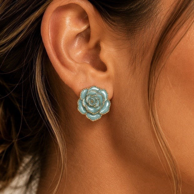 5xWomen's Fashion Earrings Elegant Floral Design Gold Tone Nickel Free Gift !!!!