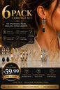 6xWomen's Fashion Earrings Elegant Floral Design Gold Tone Nickel Free Gift !!!! - Lumi and Leo