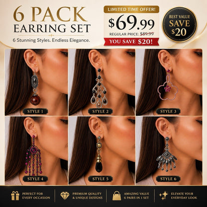 6xWomen's Fashion Earrings Elegant Floral Design Nickel Free. !!! - Lumi and Leo