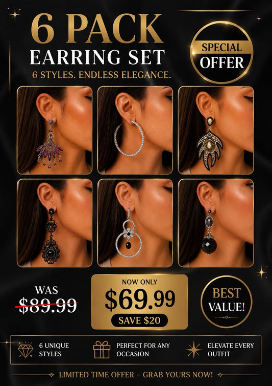 6xWomen's Fashion Earrings Elegant Floral Design Nickel Free. !! - Lumi and Leo