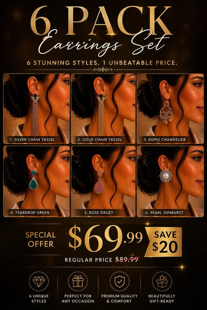 6xWomen's Fashion Earrings Elegant Floral Design Nickel Free. !! - Lumi and Leo
