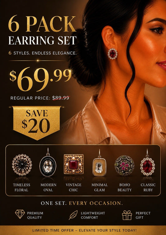 6xWomen's Fashion Earrings Elegant Floral Design Nickel Free. !! - Lumi and Leo