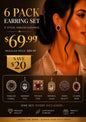 6xWomen's Fashion Earrings Elegant Floral Design Nickel Free. !! - Lumi and Leo
