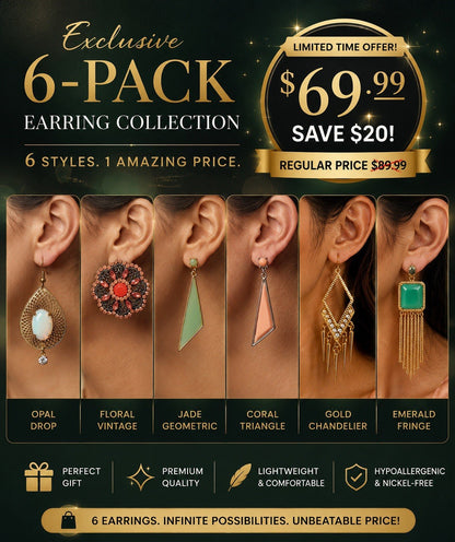 6xWomen's Fashion Earrings Elegant Floral Design Nickel Free. !! - Lumi and Leo