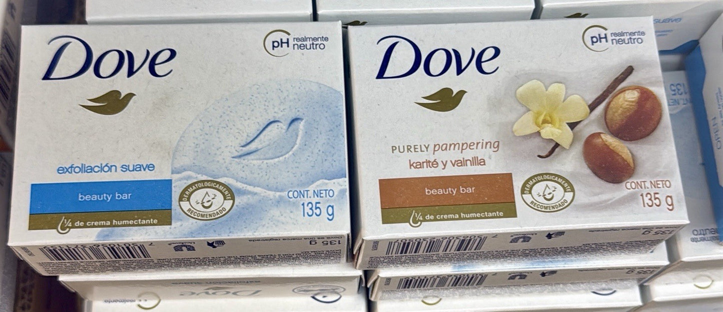 8-Pack Dove Beauty Bar Soap Bundle 135g Moisturizing Shea Vanilla Exfoliating - Lumi and Leo