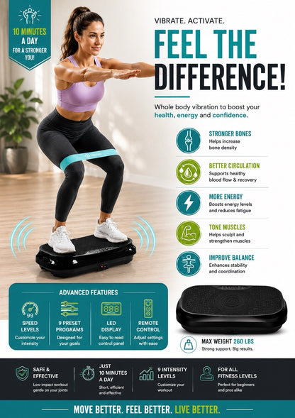 99-Level Vibration Exercise Platform w/ Remote - Lumi and Leo