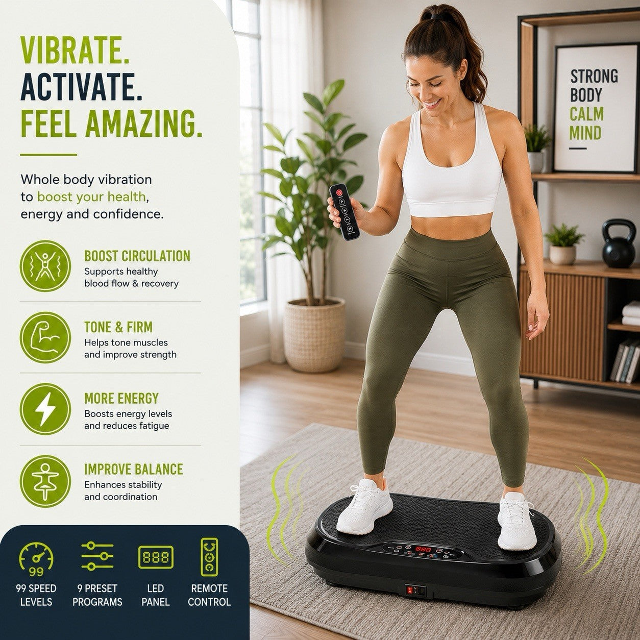 99-Level Vibration Exercise Platform w/ Remote - Lumi and Leo