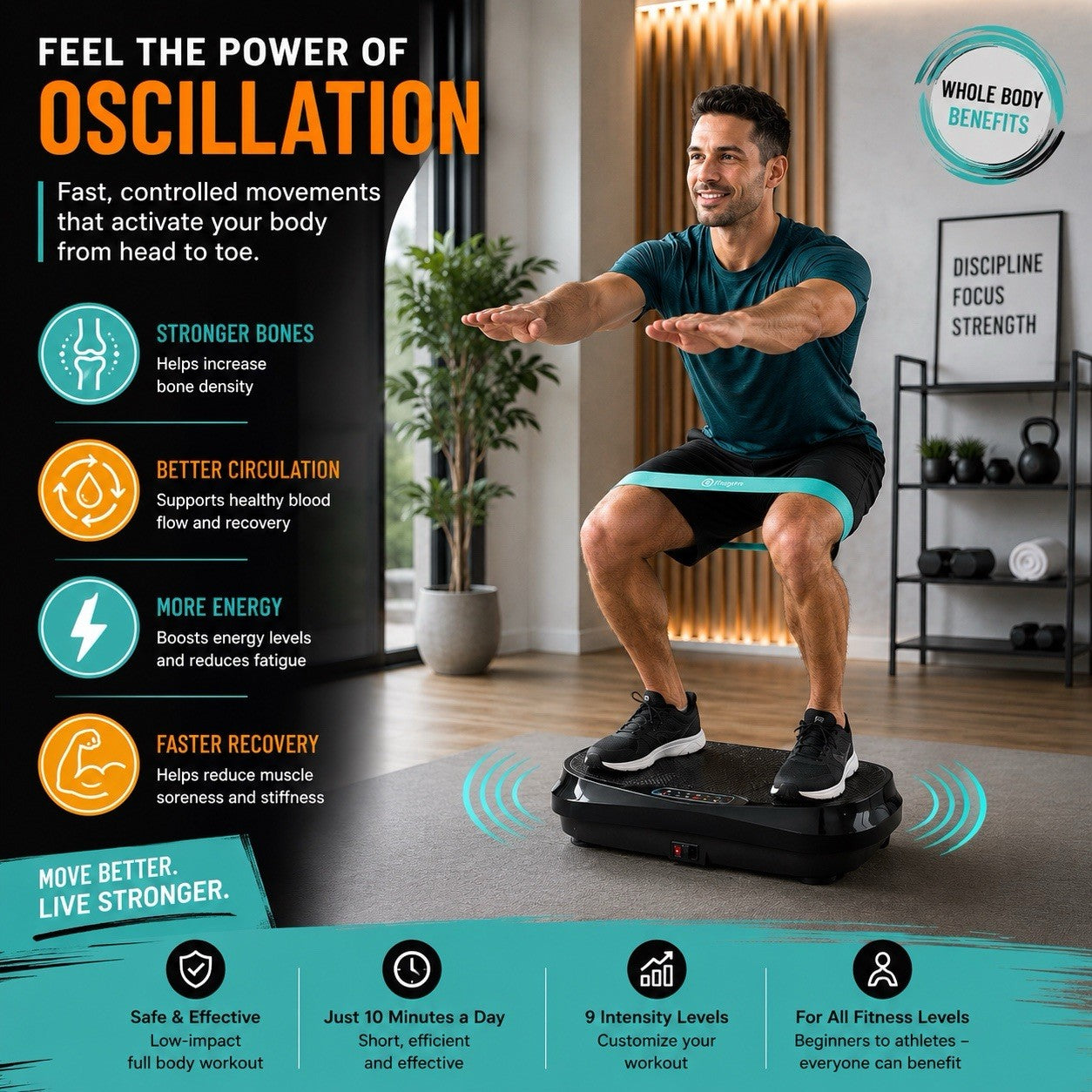 99-Level Vibration Exercise Platform w/ Remote