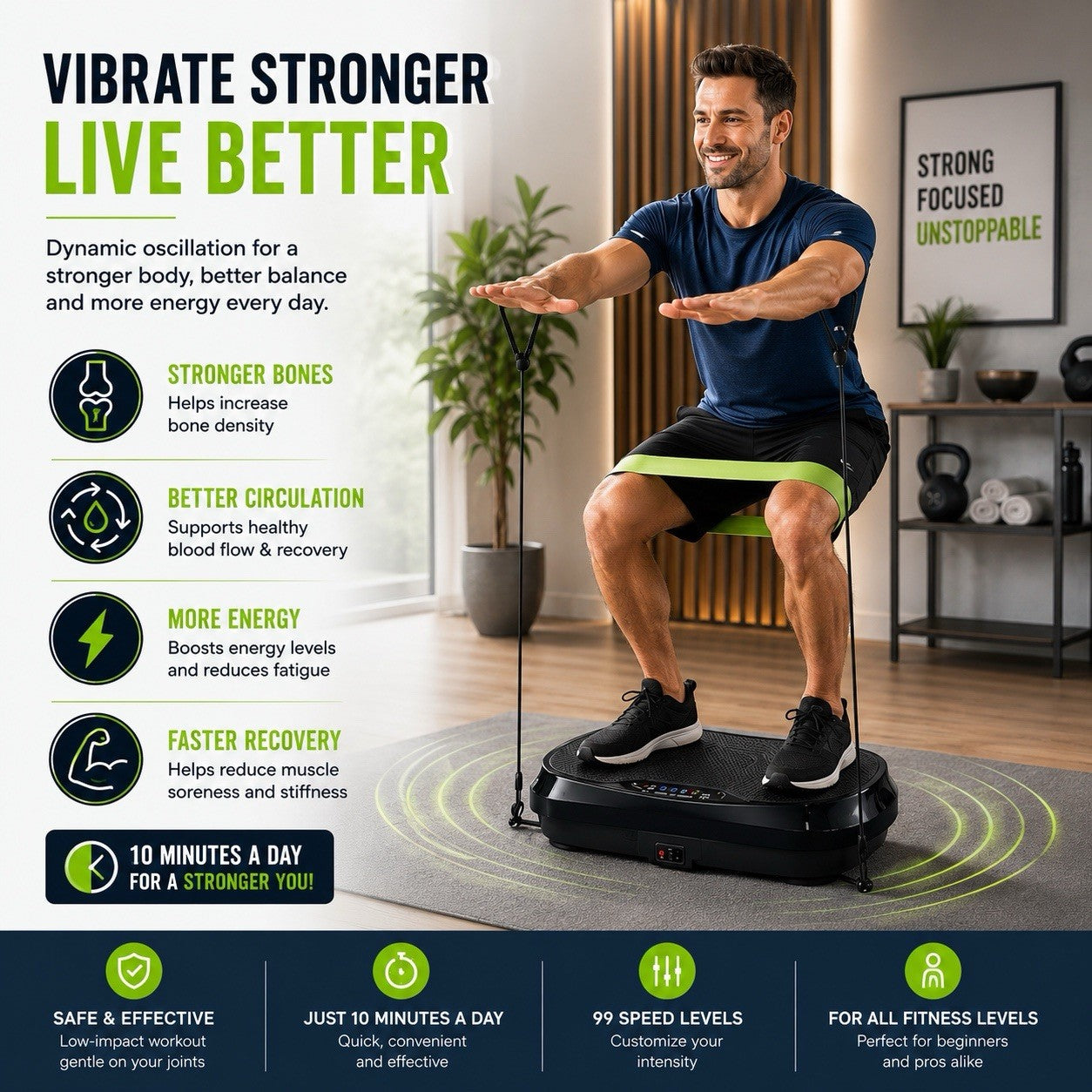 99-Level Vibration Exercise Platform w/ Remote - Lumi and Leo