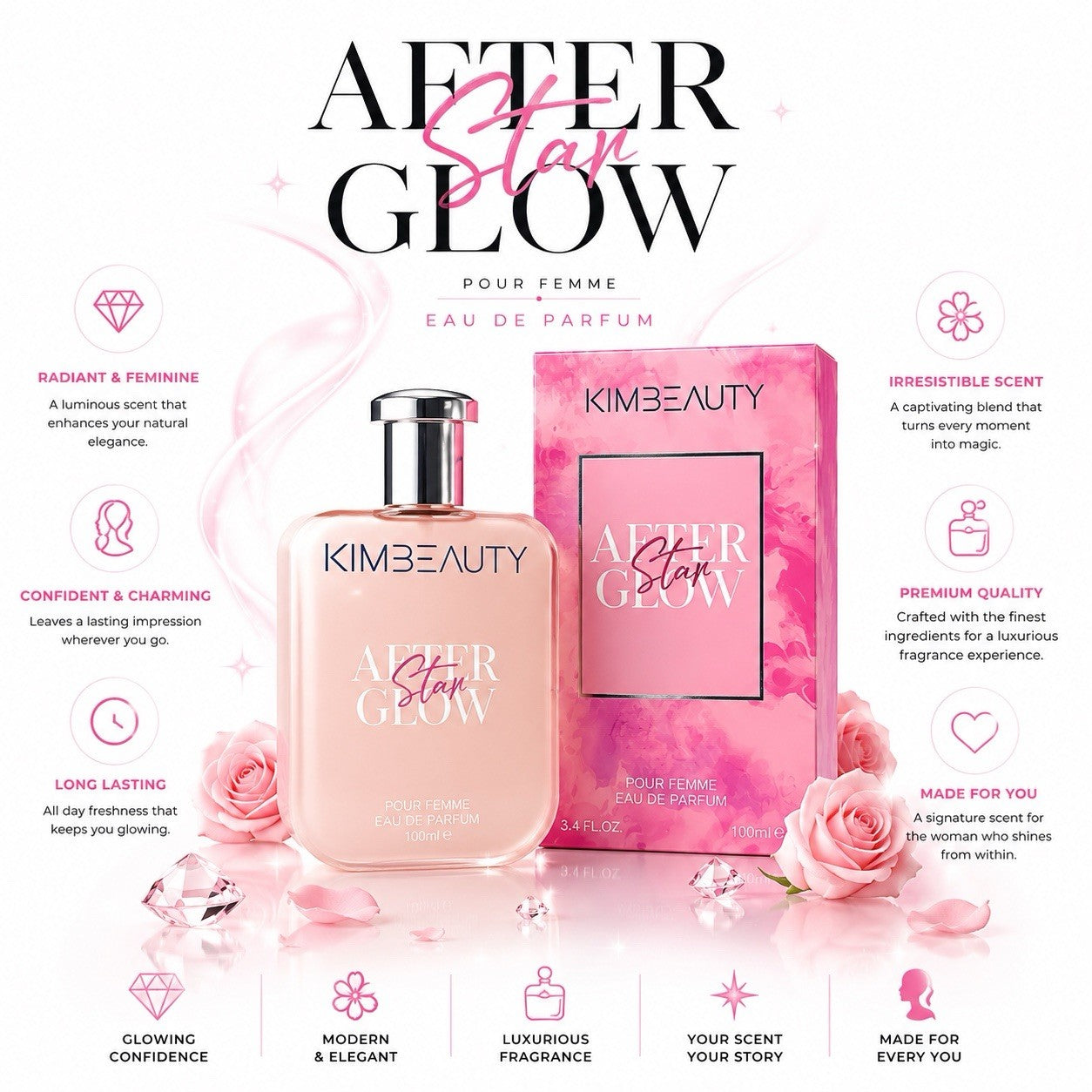 After Glow Stay Pour Femme Eau de Parfum EDP 100ml 3.4 fl oz Spray - Lumi and Leo