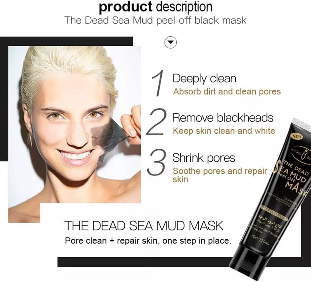 Aichun Beauty Dead Sea Mud Peel Off Face Mask 120ml Pack of 3 Pack Deep Clean