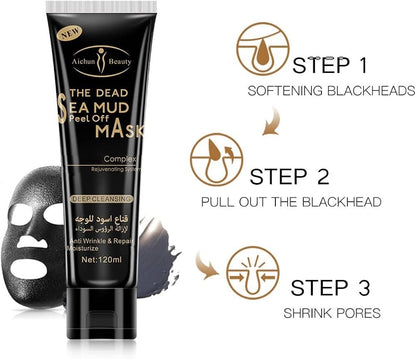 Aichun Beauty Dead Sea Mud Peel Off Face Mask 120ml Pack of 3 Pack Deep Clean - Lumi and Leo