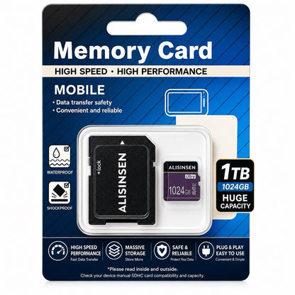 Alisinsen 1TB Micro SD Flash Memory Card with SD Adapter - Lumi and Leo