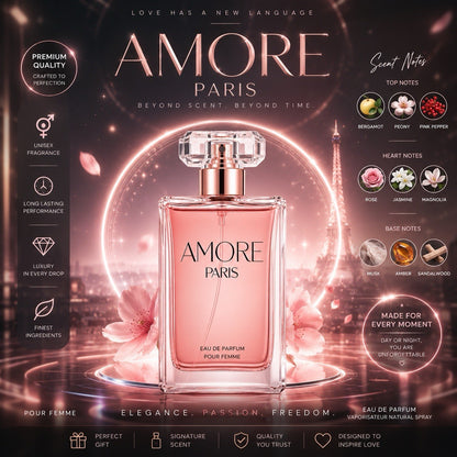 Amore Paris Eau de Parfum 100ml Perfume for Women Long Lasting Fragrance - Lumi and Leo