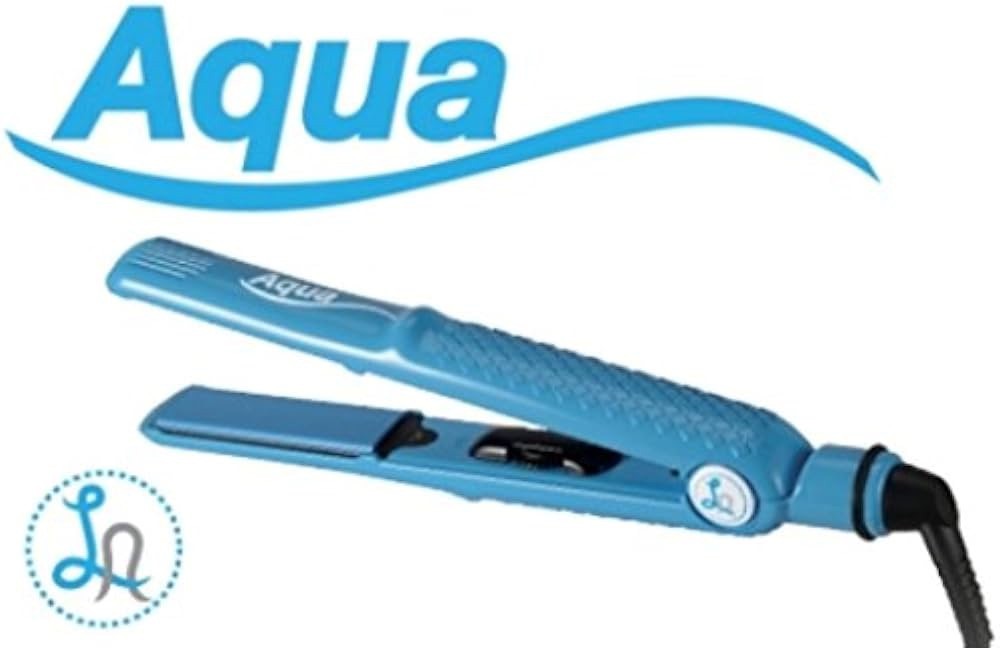 Aqua Tourmaline Ceramic Hair Straightener Flat Iron Blue Professional New