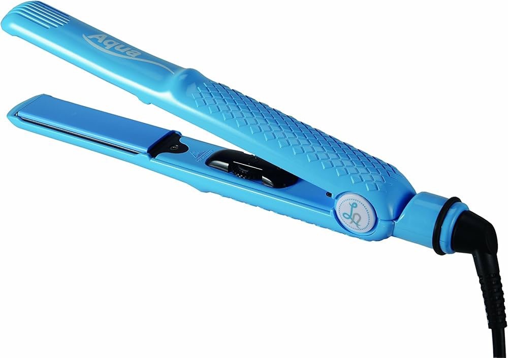 Aqua Tourmaline Ceramic Hair Straightener Flat Iron Blue Professional New