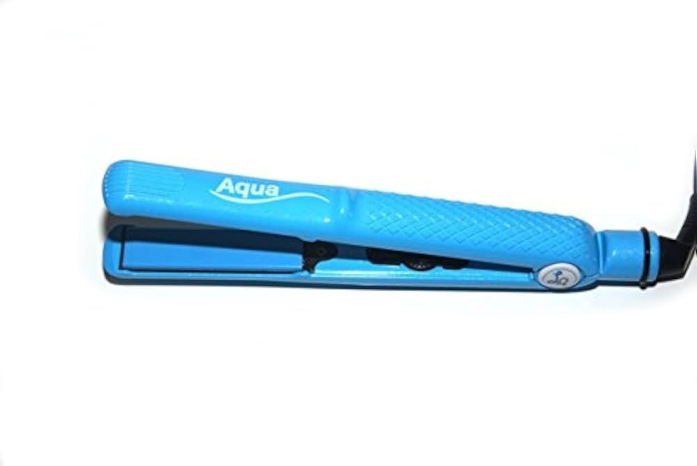 Aqua Tourmaline Ceramic Hair Straightener Flat Iron Blue Professional New