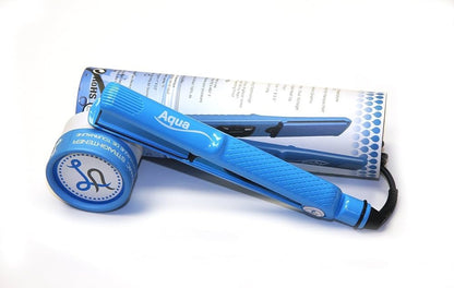 Aqua Tourmaline Ceramic Hair Straightener Flat Iron Blue Professional New - Lumi and Leo