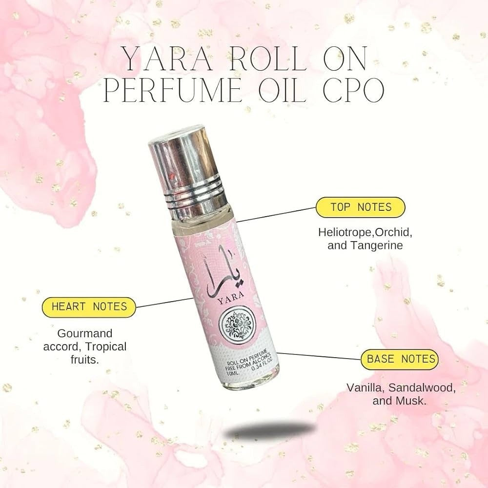 Ard Al Zaafaran YARA Roll-On Perfume Oil CPO - 10ML 0.34 Fl Oz (Pack of 1)