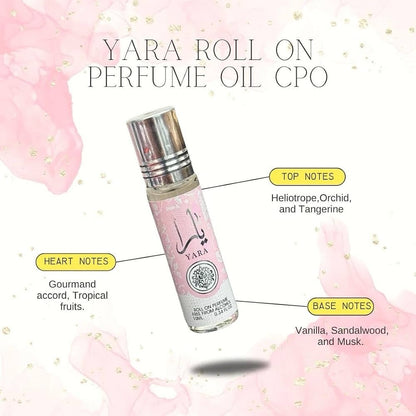 Ard Al Zaafaran YARA Roll-On Perfume Oil CPO - 10ML 0.34 Fl Oz (Pack of 1) - Lumi and Leo