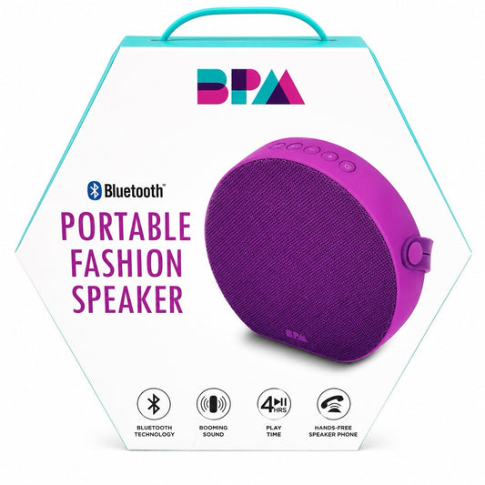 BPA Portable Bluetooth Fashion Speaker Wireless TF USB AUX Hands-Free Purple - Lumi and Leo
