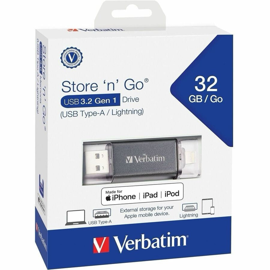 “BRAND NEW” Verbatim Corporation  32Gb Istorengo Dual Flash Drive Usb 3.0