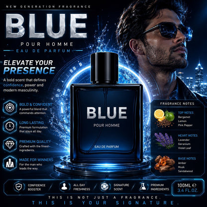 Blue Pour Homme Eau de Parfum 100ml Men's Cologne Long Lasting Fragrance Spray - Lumi and Leo
