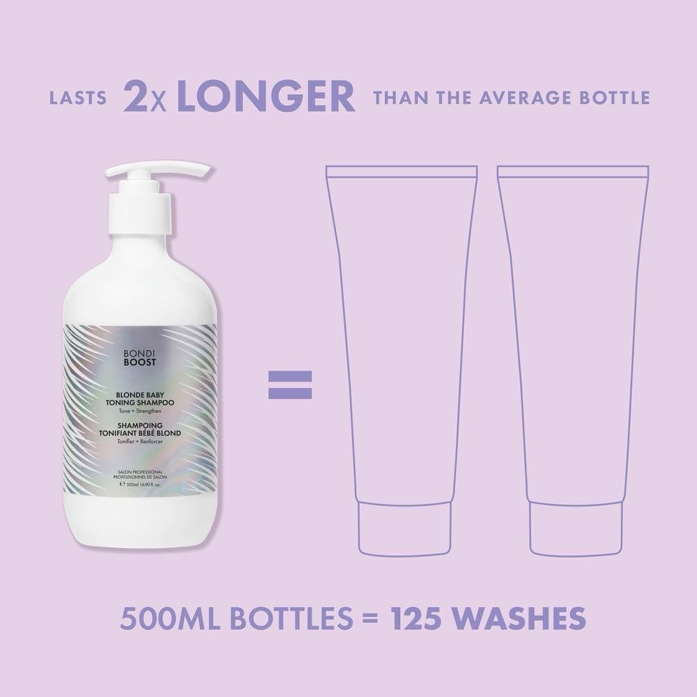 Bondi Boost Blonde Baby Toning Shampoo 500ml x2 Purple Shampoo Bundle