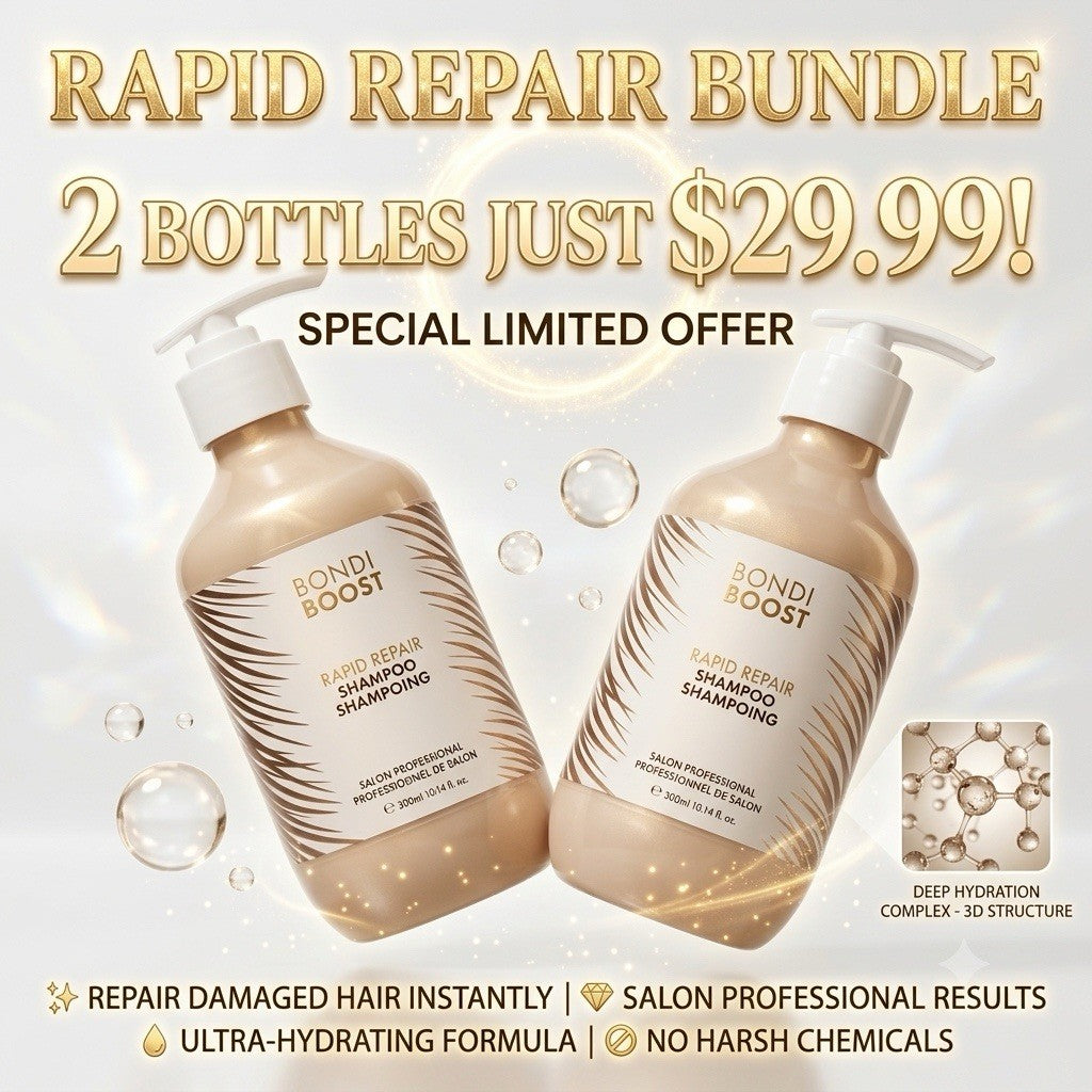 Bondi Boost Rapid Repair Shampoo 300ml x2 Damaged Hair Sulfate Free - Lumi and Leo