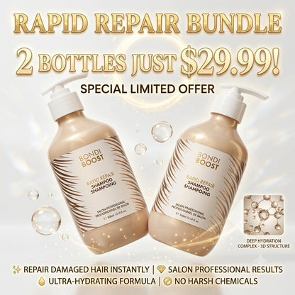 Bondi Boost Rapid Repair Shampoo 300ml x2 Damaged Hair Sulfate Free - Lumi and Leo