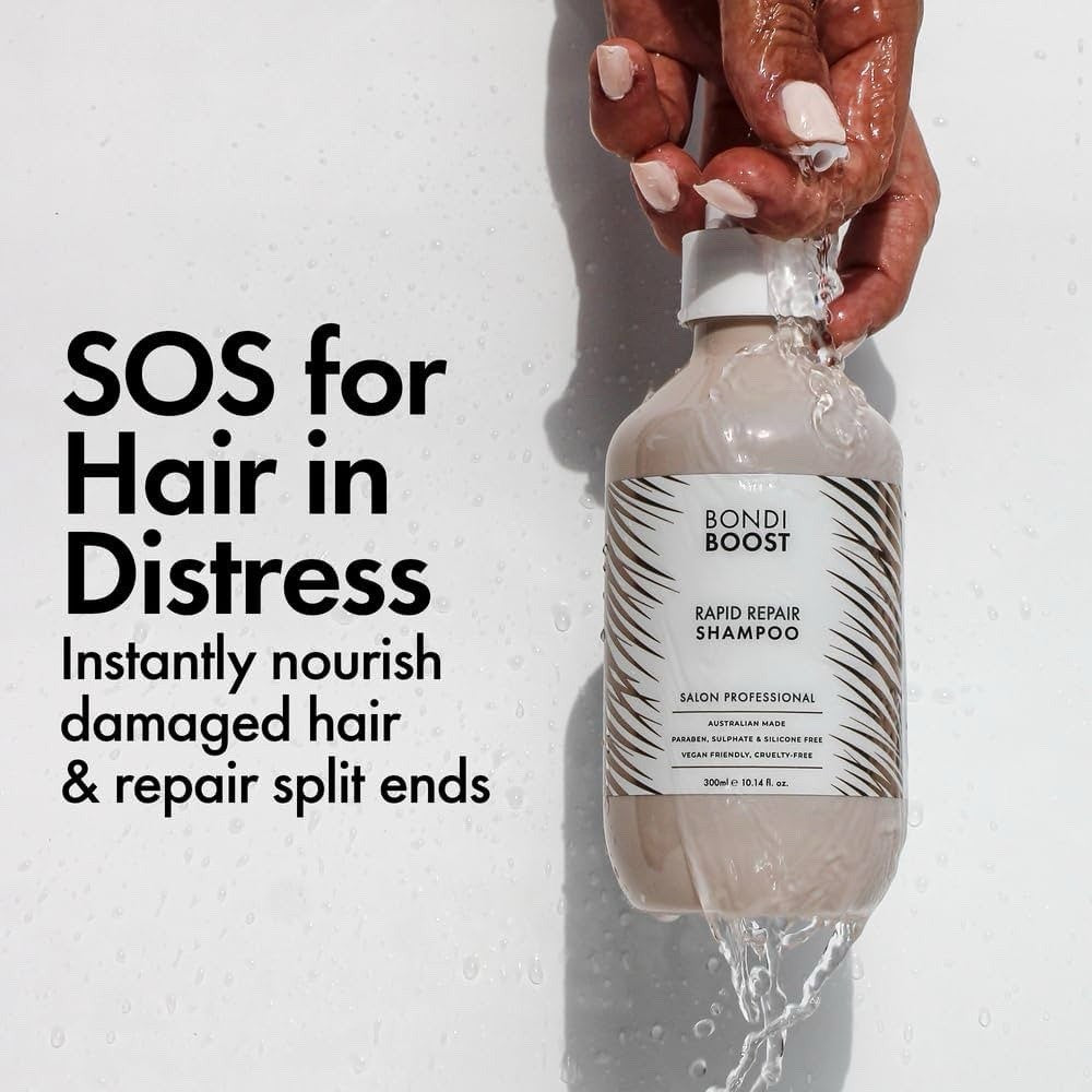 Bondi Boost Rapid Repair Shampoo 300ml x2 Damaged Hair Sulfate Free