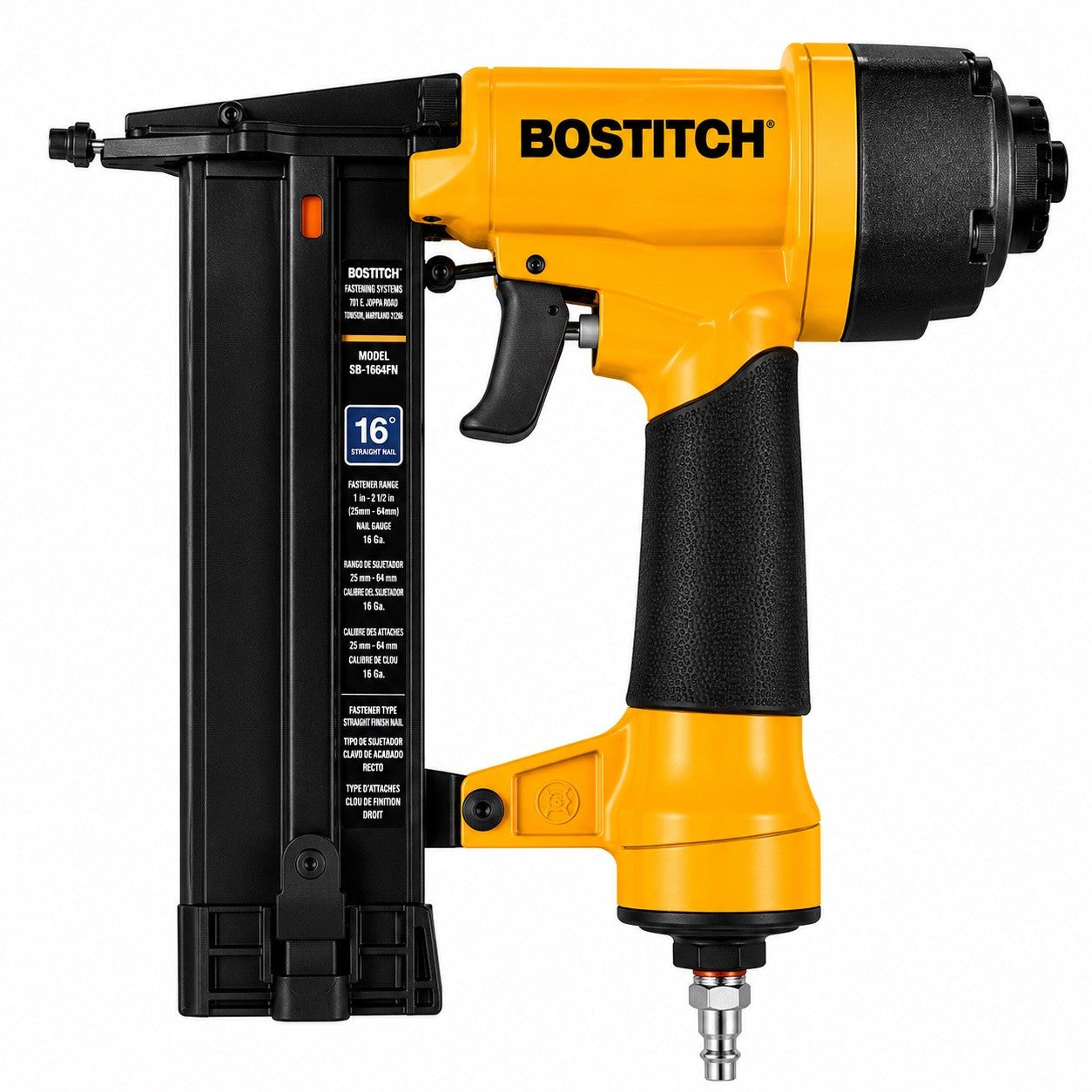 Bostitch SB-1664FN 1-2 1/2-in Straight 16 Gauge Pneumatic Finish Nailer - Lumi and Leo